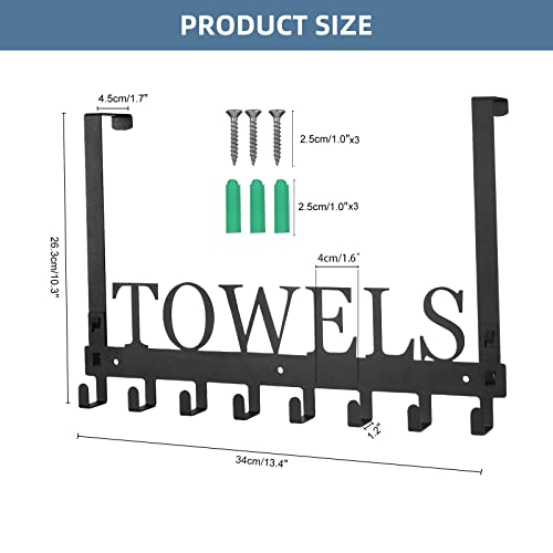 Over The Door Hooks, Towel Rack for Bathroom Towel Holder for Hanging Heavy Duty, Wall Mount Towel Hanger