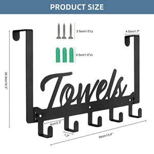 Over The Door Hooks, Towel Rack for Bathroom Towel Holder for Hanging Heavy Duty, Wall Mount Towel Hanger