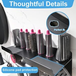 Wall Mount Holder for Dyson Airwrap & Hair Dryer,Perforated &Nail-Free Installation,2-in-1 Stand for Dyson Hair Dryer,Airwrap Holder Wall Mount for Dyson,for Bathroom/Bedroom/Barbershop