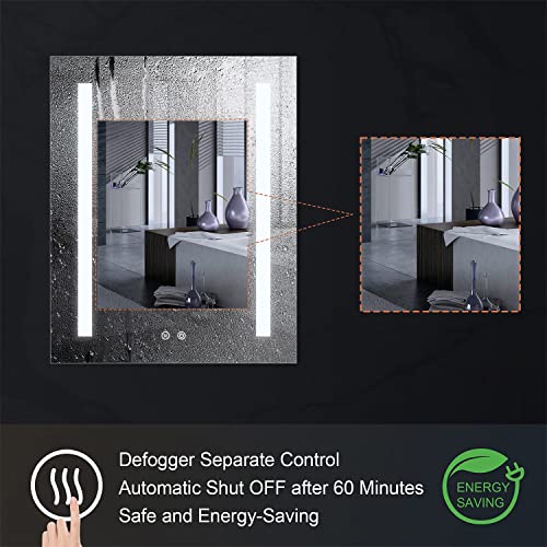 WELLFOR Bathroom Defog Mirror Medicine Cabinet with Dimmer, Outlets & USB Ports, Built in Shelves, Wall Bathroom Storage Organizer Cabinet, Recessed or Surface, Single Left Opening Door, 24" X 30"