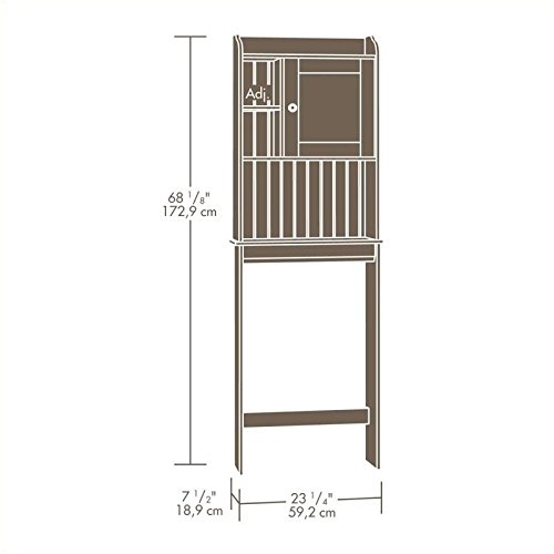 Pemberly Row Over-The-Toilet Etagere, Space-Saver Bathroom Cabinet with Adjustable Shelf in Soft White