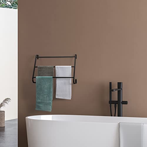 Bathroom Towel Bar, Metal Towel Rack Wall Mounted, 3-Tier Tower Holder Bar Space Saving Towel Racks for Bathroom Black