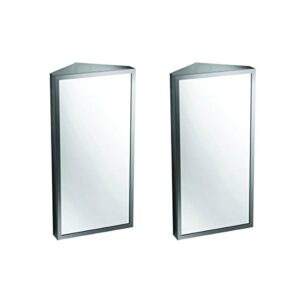 renovators supply manufacturing medicine cabinets 23-5/8 in. x 11-7/8 in. stainless steel cornet bathroom wall medicine cabinet with mirror and mounting hardware opens left to right pack of 2