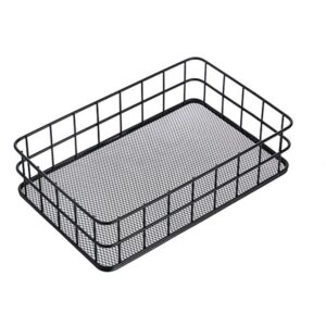 lioong black metal wire bathroom vanity trays storage basket bins for organizing paper hand towel toilet tank vanity countertop table