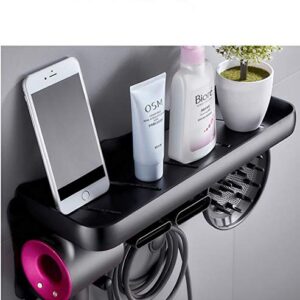 Hair Dryer Stand for Dyson Supersonic Hair Dryer Attachments, Fit 1 Diffuser, 2 Nozzles, Wall Mounted Holder Magnetic Rack with Storage Tray Shelf Organizer for Bathroom Bedroom Hair Salon Barbershop