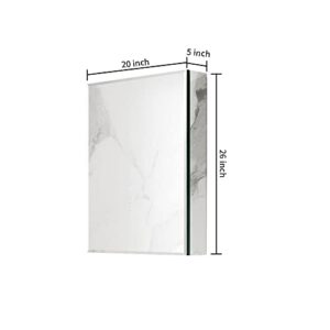 Staykiwi 20 in. W x 26 in. H Aluminum Bathroom Medicine Cabinet, Rectangle Cabinet Surface Mount with Mirror for Bathroom Livingroom