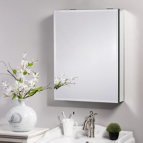 Staykiwi 20 in. W x 26 in. H Aluminum Bathroom Medicine Cabinet, Rectangle Cabinet Surface Mount with Mirror for Bathroom Livingroom