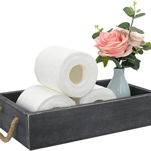 Unistyle Toilet Tray Toilet Tank Box Wood Tissue Holder Box Toilet Paper Tank Storage Basket Decorative Storage Box for Countertop Bathroom Box for Toilet Basket for Toilet Paper Black