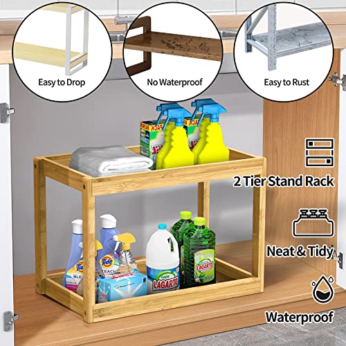 TCJJ 2 Tier Bathroom Counter Organizer, Countertop Standing Rack Cosmetic Holder, Countertop Storage Shelf Cosmetic Organizer Holder