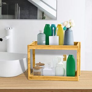 TCJJ 2 Tier Bathroom Counter Organizer, Countertop Standing Rack Cosmetic Holder, Countertop Storage Shelf Cosmetic Organizer Holder