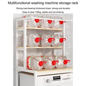 Over The Washer and Dryer Storage Shelf, Bathroom Space Saving Organizer Rack with Clothes Hanging Rod Rail, Balcony Towel Rack Handbag Rack, Bathroom Organization Space Saving Shelving Units