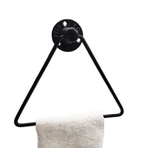 Industrial Triangle Pipe Hand Towel Rack Wall Mounted Towel Holder for Bathroom Kitchen