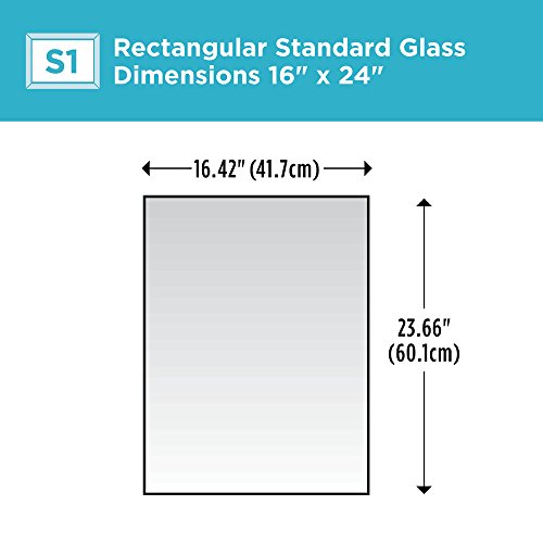 Delta Wall Mount 21 in. x 28 in. Small S1) Rectangular Framed Float Mounting Bathroom Mirror in Matte Black with Standard Glass