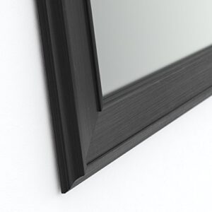 Delta Wall Mount 21 in. x 28 in. Small S1) Rectangular Framed Float Mounting Bathroom Mirror in Matte Black with Standard Glass