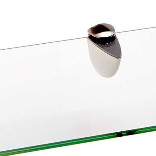 Spancraft Glass Sparrow Bent Glass Shelf, Brushed Steel Bracket, 6 x 18