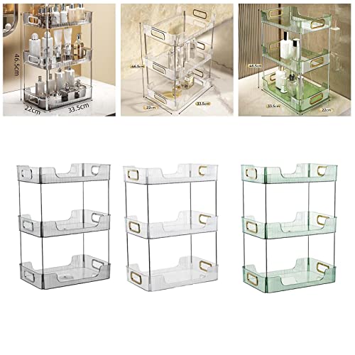3 Tier Countertop Organizer Multipurpose Counter Vanity Tray Cosmetic Perfume Makeup Display Container for Living Room Bathroom Toilet Home , Gray
