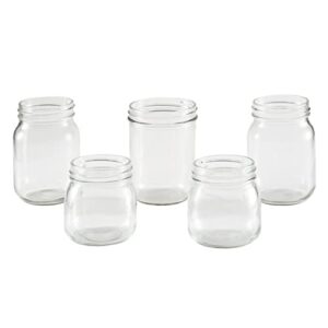 Mason Jar Bathroom Accessories Set – 5-Piece Bathroom Set with Toothbrush Holder, Soap Dispenser, Canister, and 2 Small Jars by Lavish Home (Black)