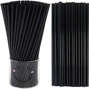 tomnk 500pcs black straws 10.3 inches extra long plastic straws disposable drinking straws for coffee juice and cocktail