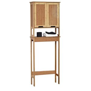 evideco mahe free standing over the toilet space saver cabinet bamboo
