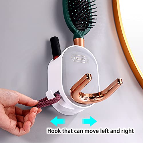 2022 Wall Mount Hair Dryer Holder for Dyson Supersonic Hair Dryer, Self Adhesive Bathroom Hair Dryer Holder Wall Mounted with Storage Box, Hole-Free Installation Method (Black)