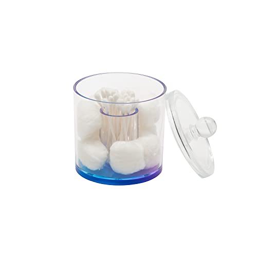 Simplify Q-Tip and Cotton Holder | Dimensions: 3.74" x 3.74" x 4.33" | 2 Compartments | Great for Bathroom | Vanity | Dresser | Durable | Lightweight | Bath Accessories | Ombre