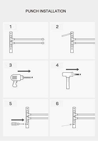 MOCOFO Towel rack, swing-out towel bar, rotating bathtub, RV towel rack, swing arm, towel hand rack, space-saving storage rack, wall-mounted towel rack (space aluminum, 5 bars)