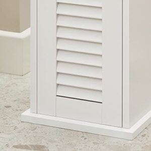 Haotian BZR49-W, White Free Standing Bathroom Toilet Paper Roll Holder, Storage Cabinet Holder, Organizer for Bath Toilet