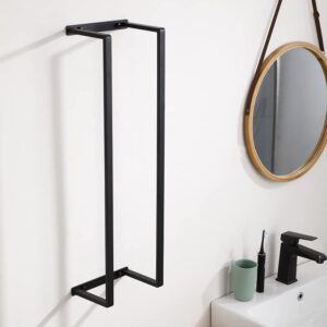 27.6'' towel rack, stainless steel wall mounted towel racks for bathroom, extra long towel storage, bath towel holder with accessory kit for rolled towel, washcloths, can be drilling or not, black