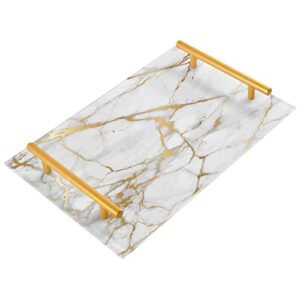 marble with golden vanity tray for bathroom counter rectangle decorative kitchen trays acrylic jewelry perfume makeup organizer tray holder