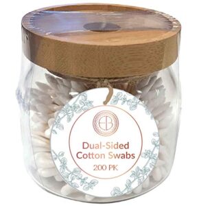 evriholder glass container cotton swab canister, white