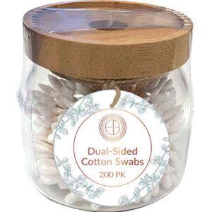 Evriholder Glass Container Cotton Swab Canister, White