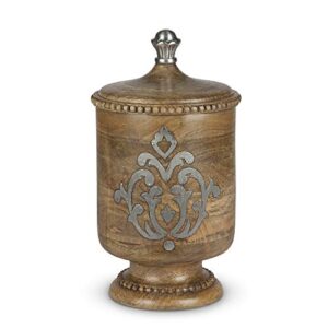 wood and metal inlay medium heritage collection canister