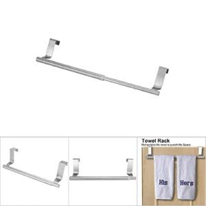 Stainless Steel Retractable Over Door Towel Rail Over Door Towel Rack Bath Towel Rack Bar Bedroom Towel Shelf (34cm Retractable Horizontal bar)