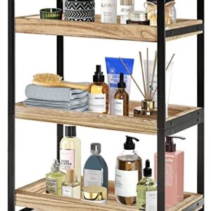 3-Tier Bathroom Organizer Countertop, Wood Bathroom Trays Vanity Organizer for Counter, Makeup Shelf Perfume Organizer Standing Rack, Countertop Storage Shelf for Bathroom Kitchen Office