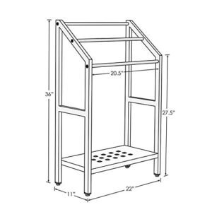 Asta Freestanding 3-Tier Towel Rack with Stainless Steel Towel Bars and Storage Shelf. Powder-Coated Metal Organizer with Adjustable TPR Levelers for Bath, Towels and Much More. B502 (Light Sage)