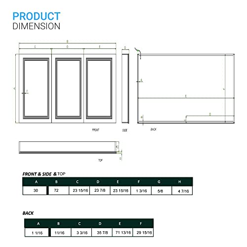 LEDMyplace 72 X 30 Inch LED Lighted Bathroom Mirror Medicine Cabinet Double Sided Mirror On/Off Switch Hector Style