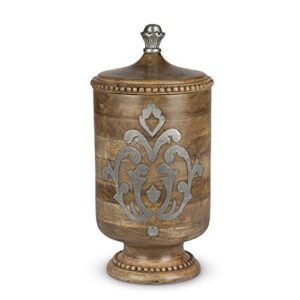 wood and metal inlay large heritage collection canister
