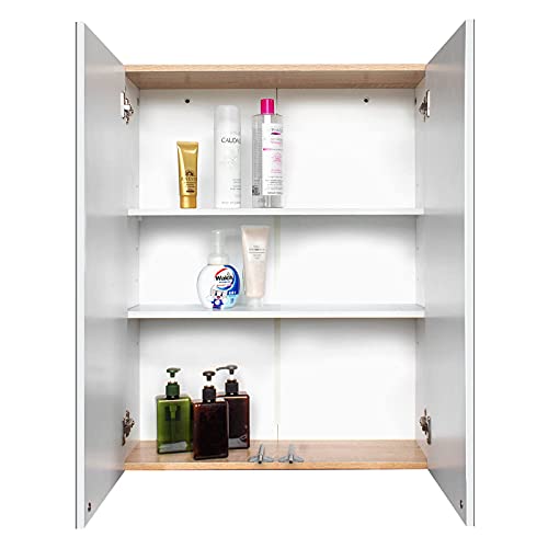 Veryke Bathroom Wall Storage Cabinet Over Toilet, Medicine Cabinet with Double Mirror Door for Bathroom,Living Room