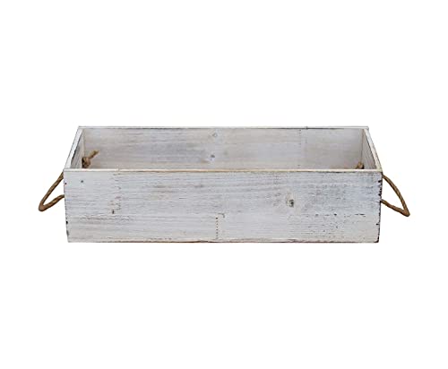 Farmhouse Toilet Paper Basket, Rustic Wooden Bathroom Decor Box, Bathroom Organizer Over Toilet, Funny Toilet Paper Storage with Rope Handle, Distressed White