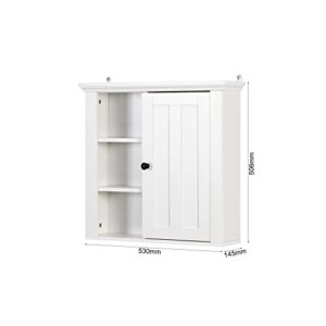 Majnesvon Small Wall Mounted Bathroom Wall Cabinet,Kitchen Cabinet,Medicine Cabinets,Storage Cabinet with 1 Doors and 2 Open Shelves for Bathroom, Livingroom, Kitchen, Cupboard(White)