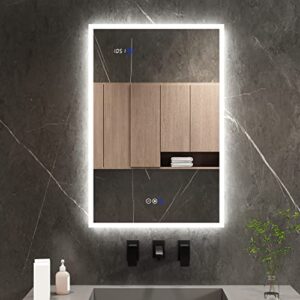 CIETÖ Lighted Medicine Cabinets with Mirrors, LED Bathroom Cabinet, Recessed or Surface Mount, 3 Color Lights, Dimmable, Frameless Mirrors, Defogger (20" Right Door Hinge)