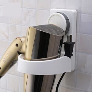 thebathmart hair dryer mount holder rack, wall mount bathroom blow-dryer organizer storage with rotate & lock suction cup