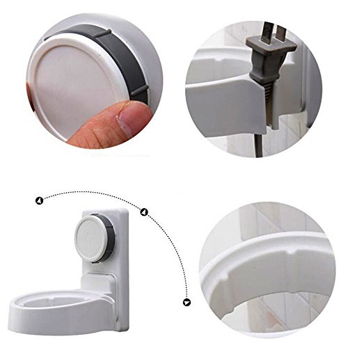 theBathMart Hair Dryer Mount Holder Rack, Wall Mount Bathroom Blow-Dryer Organizer Storage with Rotate & Lock Suction Cup