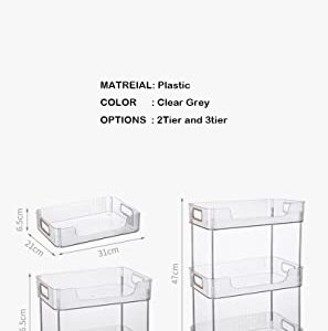 ICCGBHGO Bathroom Organizer Countertop, Bathroom Vanity Dresser Counter Shelf Storage, Clear Lotion Makeup Organizer Tray, Spice Under Sink Organizer Cabinet Rank for Bathroom Kitchen 2Tier