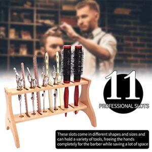 Hair Comb Holder Barbershop Vanity Bathroom Supplies Accessories Organizer Tray Wood Rustic Holder, Makeup, Styling Tools Rack