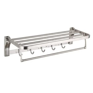 uxzdx towel rack shelf with hooks movable bar stainless steel mount bathroom accessories (color : d, size : 580mm)