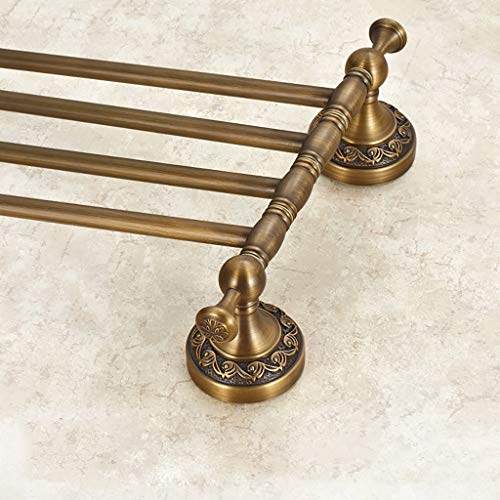 -Shelf Balcony Bathroom Towel Rail,Towel Rack Towel Rack,Wall-Mounted Brass Bathroom Kitchen Towel Rack Holder with Extra Long 4 Bars Sweat Towel Holder