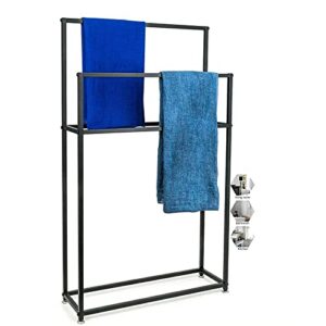 -shelf balcony bathroom freestanding towel racks matte,metal stand alone hand towel holder for bathroom with bar arms,towel hanger bath organizer storage/75 * 20 * 110cm