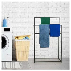 -Shelf Balcony Bathroom Freestanding Towel Racks Matte,Metal Stand Alone Hand Towel Holder for Bathroom with Bar Arms,Towel Hanger Bath Organizer Storage/75 * 20 * 110Cm