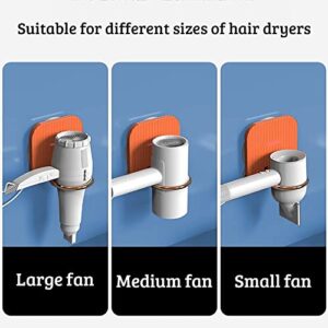 Masterbond 1 Pack Adhesive Hair Dryer Holder - Foldable Wall Mount Bathroom Hair Blow Dryer Rack Organizer Stick on Wall Luxurious Hair Dryer Rack Space Saving for Most Hair Dryers (White)